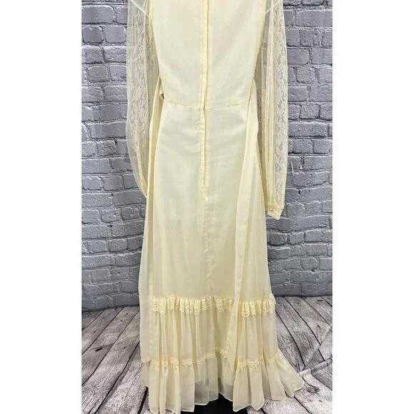 GUNNE SAX Prairie Wedding Dress Cottagecore Lace Romantic Bridal 7 - Picture 7 of 16